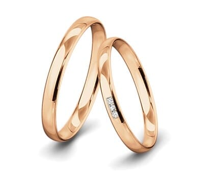 Trauringe-Rotgold-3mm-C-Kanal-mit-3-Diamanten-001ct-poliert
