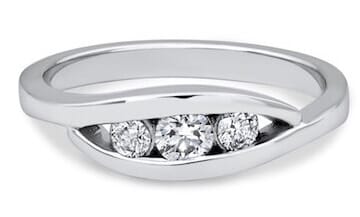 Curved modern engagement rings
