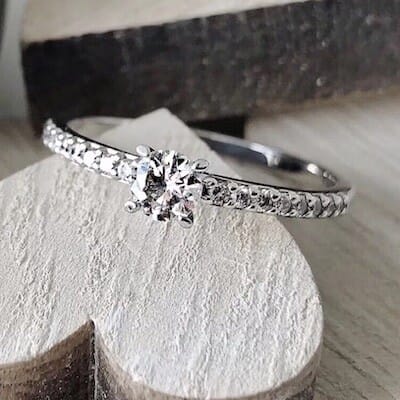 SILVEGO – JJJR0932 – Dames 925 Sterling Zilver Ring met Synthetische Saffier Ring van Prinses Kate