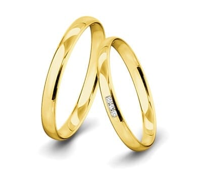 Trauringe-Gelbgold-3mm-C-Kanal-mit-3-Diamanten-001ct-poliert