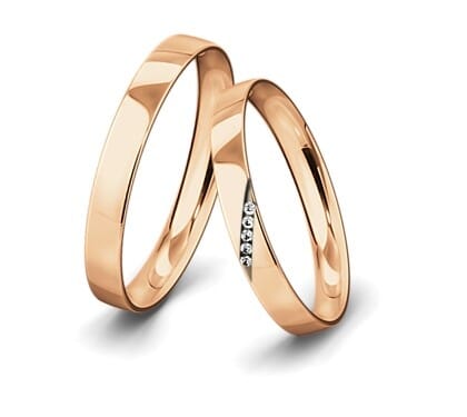 Precious-Eheringe-poliert-Rotgold-0-05-Karat